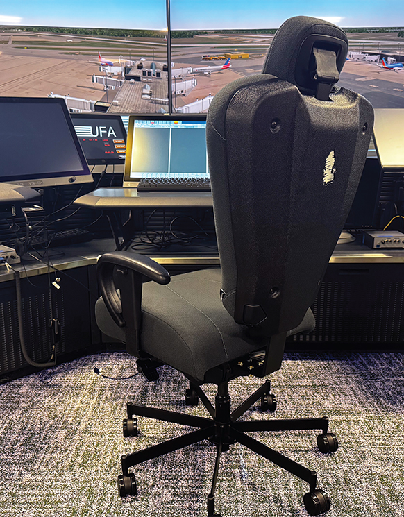 a concept seating chair at an air traffic control office