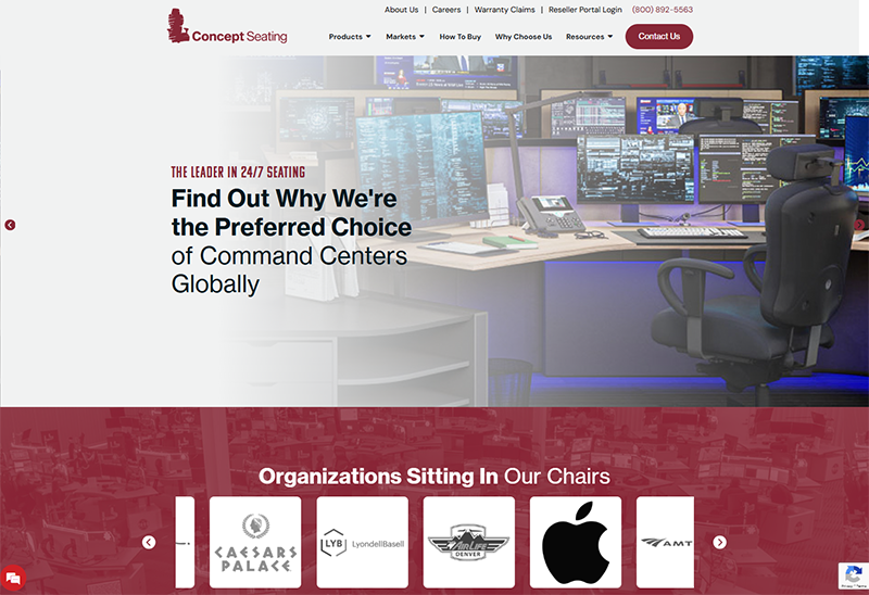 Concept Seating's new website